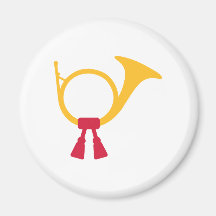 Post horn bugle fridge magnets