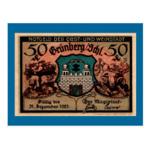 Post WW1 German Fifty Pfennig Note Postcard