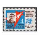 Postcard Andrian Nikolayev Vostok 3 USSR Stamp