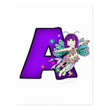 Postcard Fairy Letter A - Gift for Girls