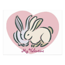 Postcard-Love bunnies valentine's