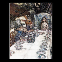 Postcard: Mad Hatter Tea Party - Rackham postcards