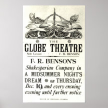 Poster advertising 'A Midsummer Night's Dream'