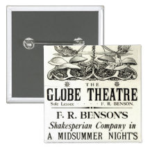 Poster advertising 'A Midsummer Night's Dream' Pinback Buttons
