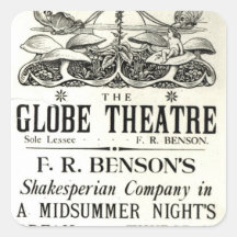 Poster advertising 'A Midsummer Night's Dream' Square Stickers