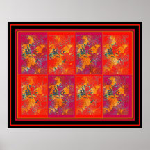 Poster Art Red Pink Willow Panel