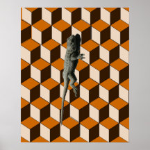 Poster - Lizard climbing blocks