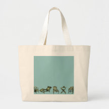 Poster of chairs in turquoise canvas bags