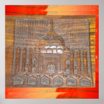 poster print taj mahal castle india hindi