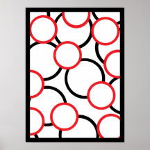Poster Red and Black Circles