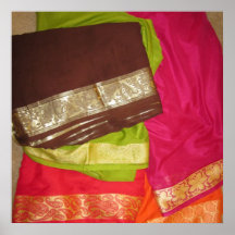 poster sari saree fabric gold stash
