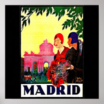 Poster-Vintage Travel Art-Madrid
