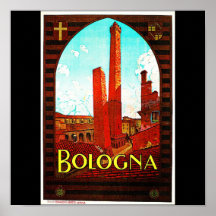 Poster-Vintage Travel-Bologna