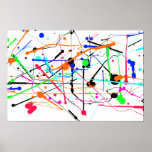 Poster white Abstract influence Print