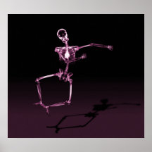 POSTER - X-RAY SKELETON JOY LEAP BLK PINK