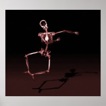 POSTER - X-RAY SKELETON JOY LEAP BLK RED