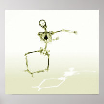 POSTER - X-RAY SKELETON JOY LEAP YELLOW