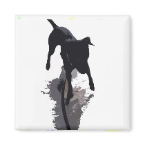 posterized dog and shadow magnets