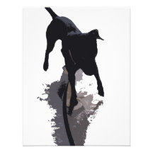 posterized dog and shadow personalized invite
