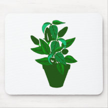 Pot with green themed plant mousemat