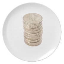Pound coins plate