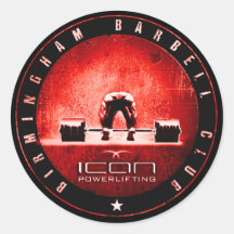 powerlifting round sticker