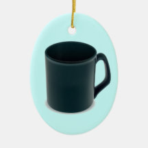 PR052 BLUE TURQUOISE COFFEE MUG CUP VECTOR GRAPHIC CHRISTMAS TREE ORNAMENTS