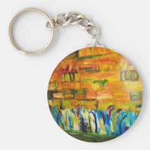 PRAYERS AT THE WAILING WALL, from original oil pai Key Chain