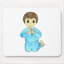 Praying Little Boy Mouse Pads