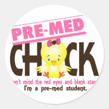 Pre-Med Chick 2 Stickers