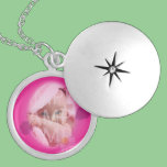 precious  baby photo necklace in pink flower frame necklaces