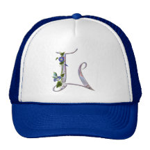 Precious Butterfly Initial L Trucker Hats