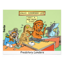 PREDATORY LENDERS / BANKING / BAKERS / FINANCIAL PERSONALIZED ANNOUNCEMENTS
