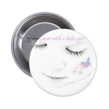 Pregnant baby girl button