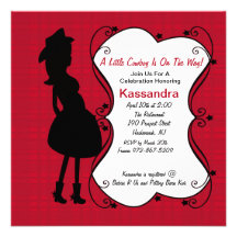 Pregnant Cowgirl Mama to Be Baby Shower Invitation