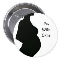 Pregnant Woman Silhouette - With Chld Button