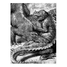 Prehistoric Life Antique Print Post Cards