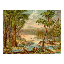 Prehistoric Scene Antique Print Post Cards
