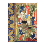 Preparing a meal stretched canvas print