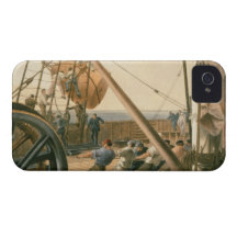 Preparing to launch one of the large buoys, August iPhone 4 Case