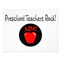 Preschool Teachers Rock Apple Custom Invite