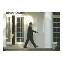 President Barack in deep thought as he walks Art Photo