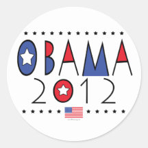 President Barack Obama 2012 Gear Round Stickers