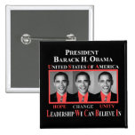 PRESIDENT BARACK OBAMA - RED PINBACK BUTTON