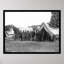 President Lincoln at Antietam 1862 Print
