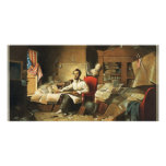President Lincoln Writing Proclamation of Freedom Photo Cards