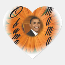 President Obama 2012 Presidential Election Heart Sticker