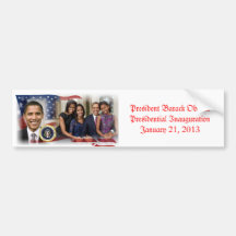 President Obama Presidential Inauguration Bumper Sticker