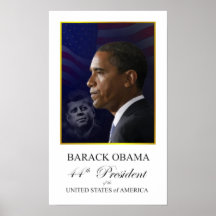 President Obama with John F Kennedy Poster