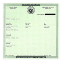 Presidents Birth Certificate Invite